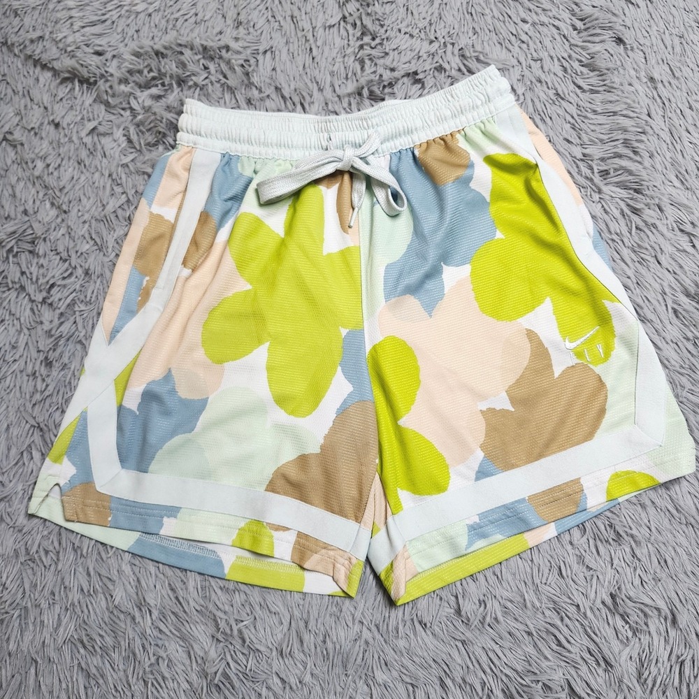 Nike Dri-Fit Fly Shorts Mens Small S Floral‎ Print Drawstring Waist Athletic Gym